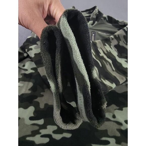 Eddie Bauer First Ascent Pullover Mens 2XL Green Camo Fleece Quarter Zip Pocket - Picture 6 of 12